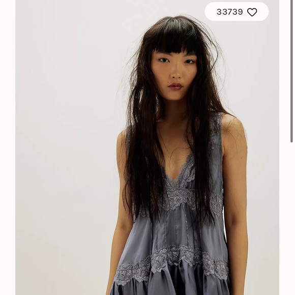 Free People - Size L - In This Groove Mini Slip liquid silver - Picture 6 of 6